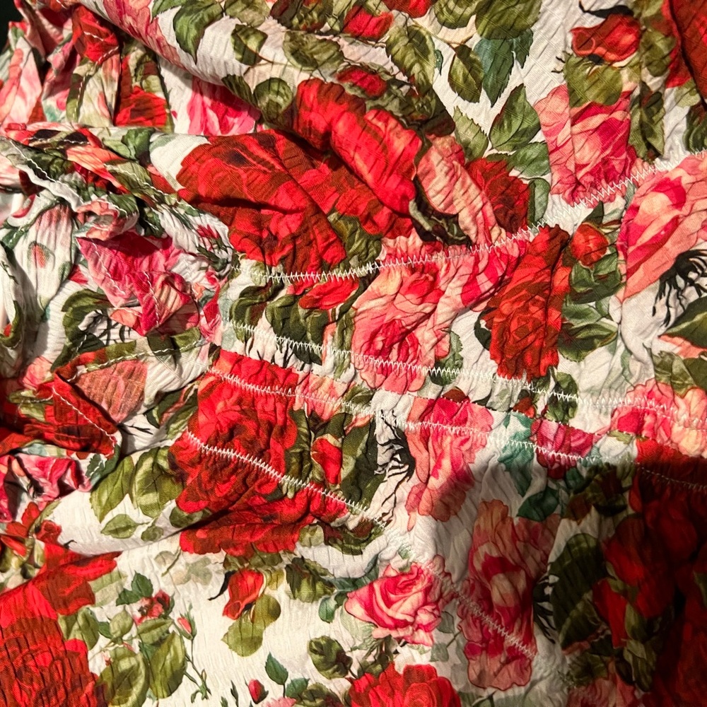 Selkie Floral Swim Dress - Red and Green - Picture 4 of 5